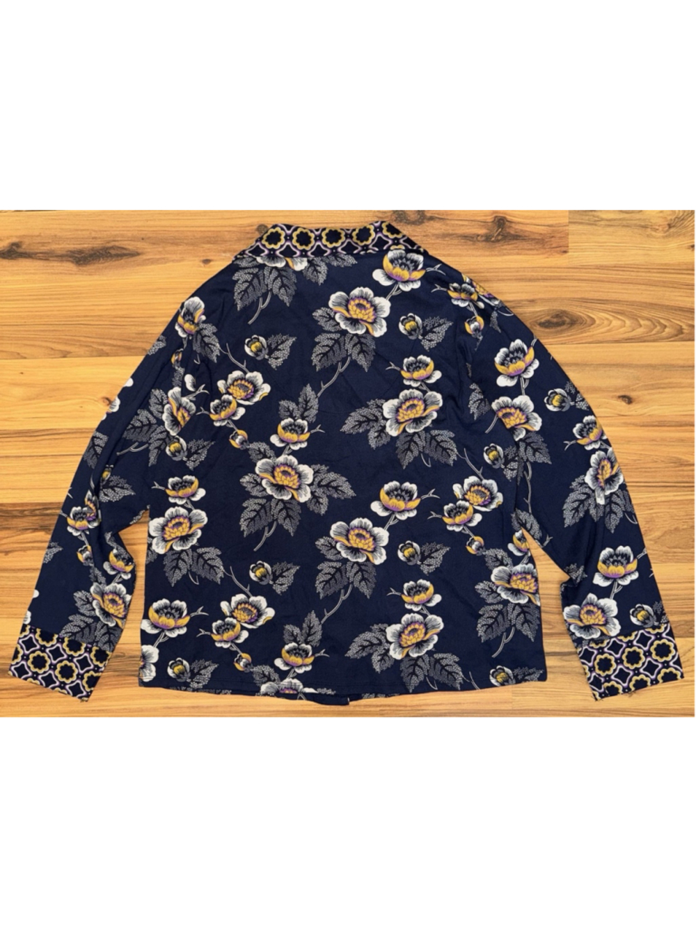 Vera Bradley Women's Small Pajama Set Blue Cotton Loungewear Cozy Maximalist - Picture 3 of 16